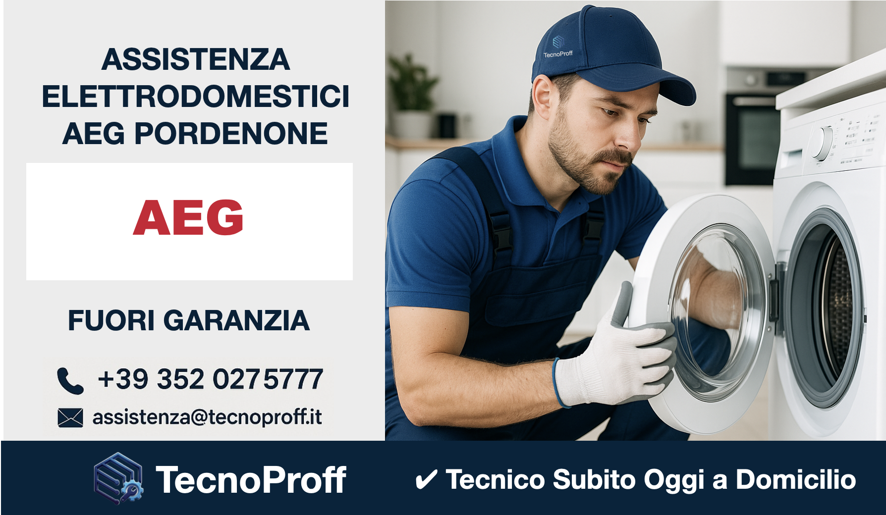 Assistenza elettrodomestici AEG a Pordenone con tecnico a domicilio fuori garanzia