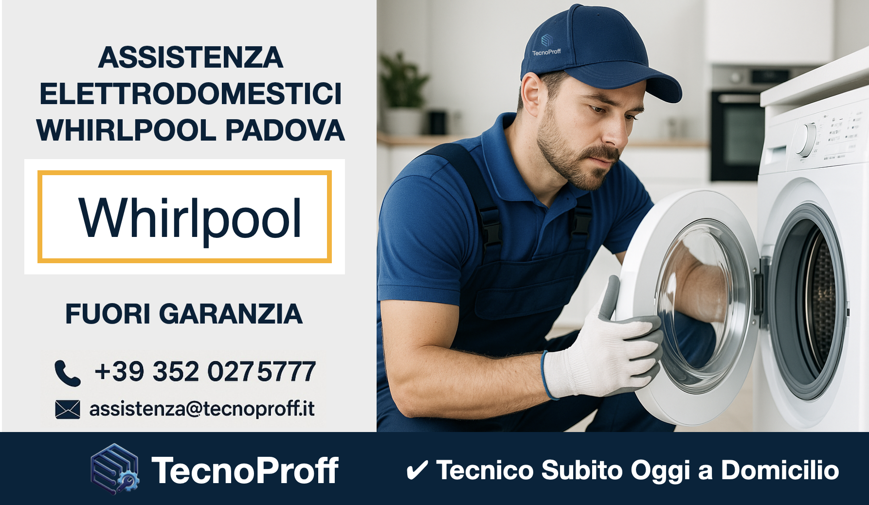 Tecnico Whirlpool a Padova per riparazione elettrodomestici a domicilio