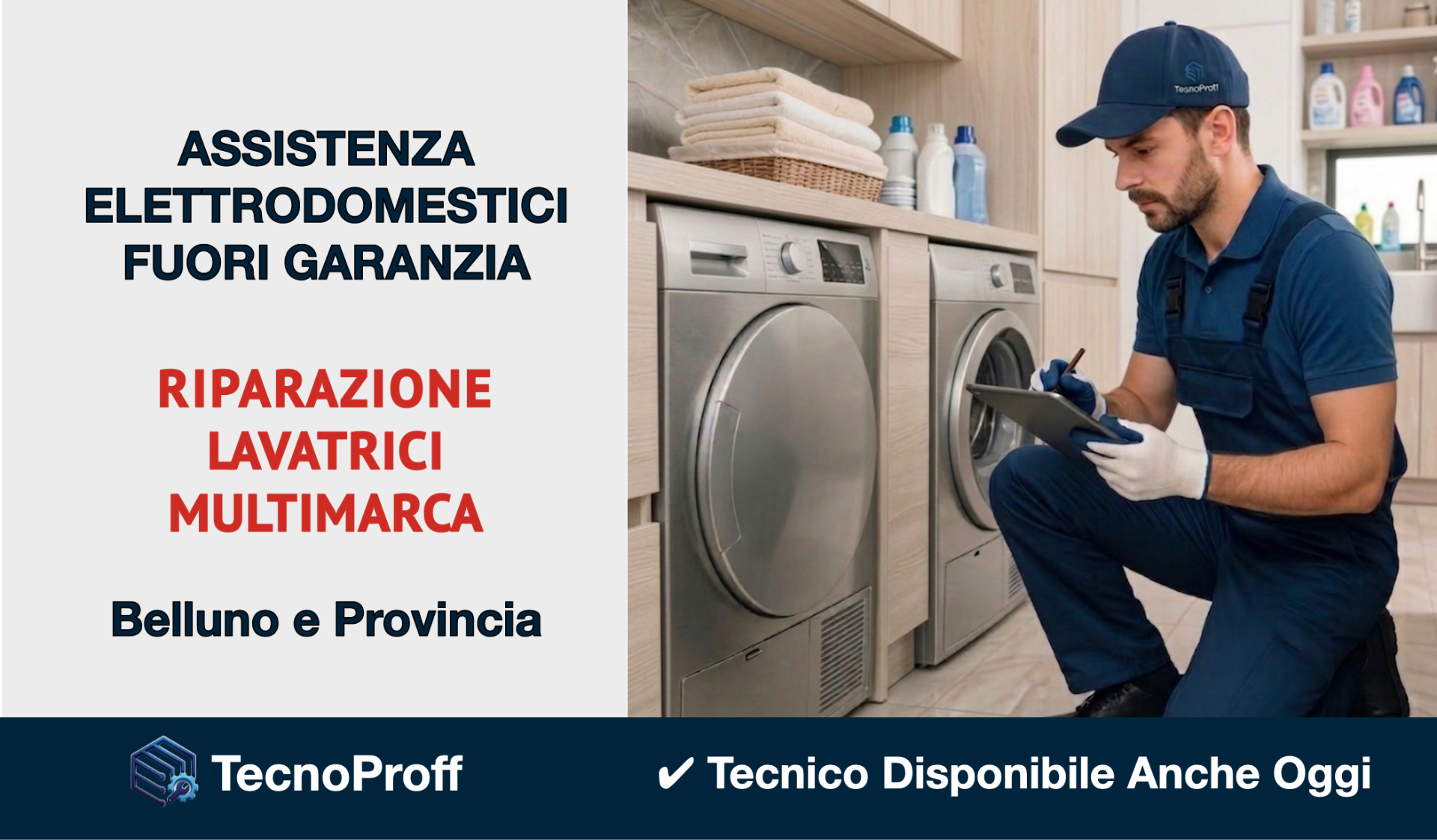 Riparazione lavatrici multimarca a Belluno con tecnico specializzato a domicilio fuori garanzia