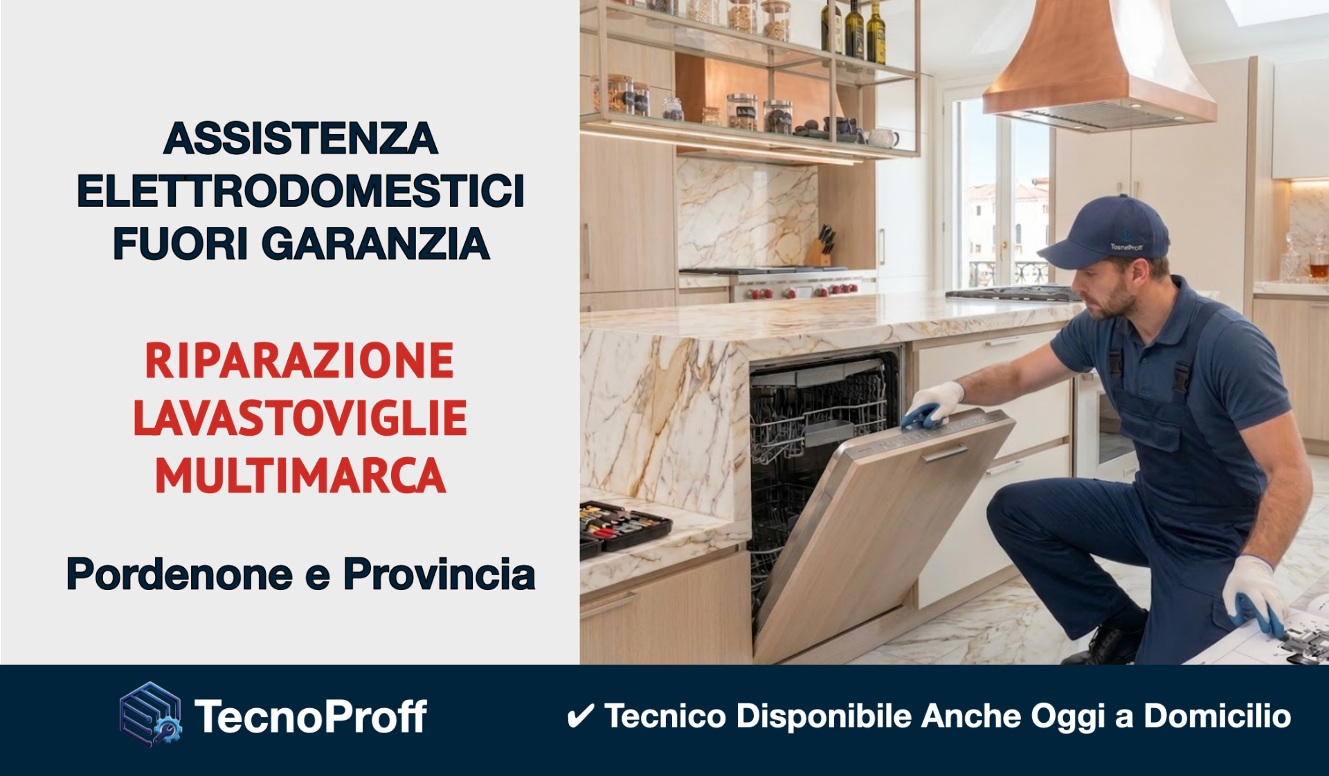 Riparazione lavastoviglie multimarca a Pordenone con tecnico specializzato a domicilio fuori garanzia